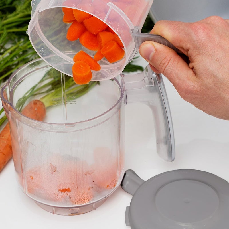 EVLA'S Replacement Stirring Cup & Blade with Steaming Basket for Baby Food Maker - Gray - Image 5
